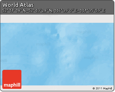 Physical 3D Map of the Area around 52° 30' 23" N, 147° 7' 30" E