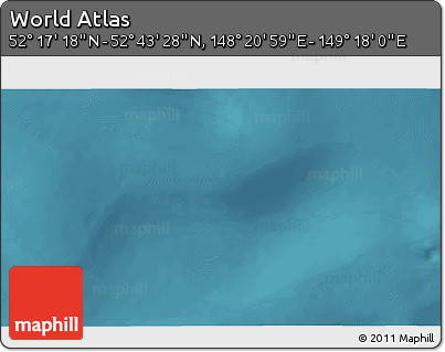 Satellite 3D Map of the Area around 52° 30' 23" N, 148° 49' 29" E