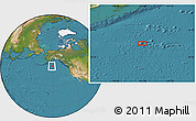 Satellite Location Map of the area around 52° 30' 23" N, 151° 13' 29" W