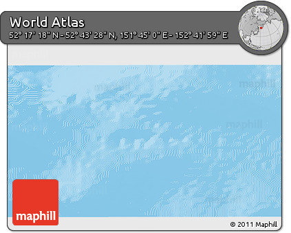 Physical 3D Map of the Area around 52° 30' 23" N, 152° 13' 29" E