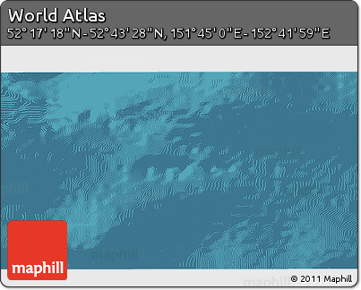 Satellite 3D Map of the Area around 52° 30' 23" N, 152° 13' 29" E
