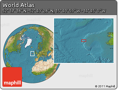 Satellite Location Map of the Area around 52° 30' 23" N, 15° 13' 29" W