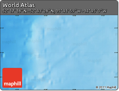 Physical Map of the Area around 52° 30' 23" N, 15° 13' 29" W
