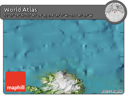Satellite Map of the Area around 52° 30' 23" N, 174° 10' 30" W