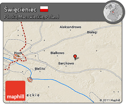 Shaded Relief 3D Map of Święcieniec