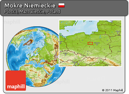 Physical Location Map of Mokre Niemieckie