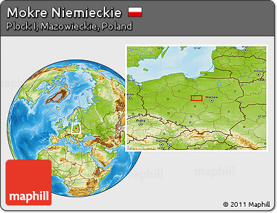 Physical Location Map of Mokre Niemieckie