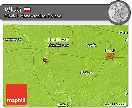 Physical 3D Map of Włoki