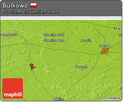 Physical 3D Map of Bulkowo