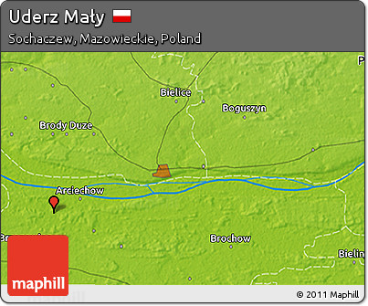 Physical 3D Map of Uderz Mały