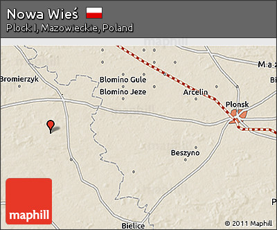 Shaded Relief 3D Map of Nowa Wieś