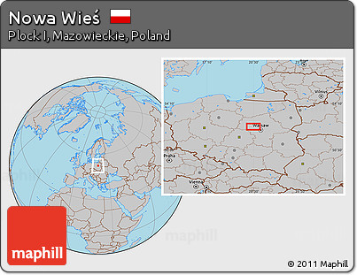 Gray Location Map of Nowa Wieś