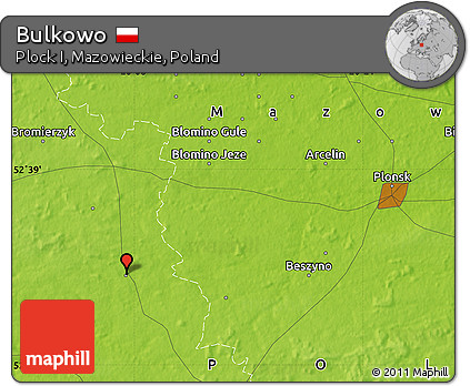 Physical Map of Bulkowo
