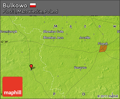 Physical Map of Bulkowo