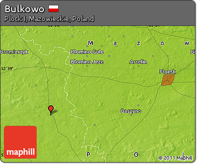 Physical Map of Bulkowo