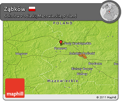 Physical 3D Map of Ząbków
