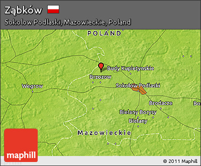 Physical 3D Map of Ząbków