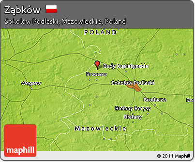 Physical 3D Map of Ząbków