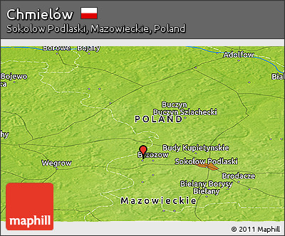 Physical Panoramic Map of Chmielów