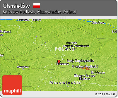 Physical Panoramic Map of Chmielów