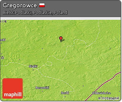 Physical 3D Map of Gregorowce