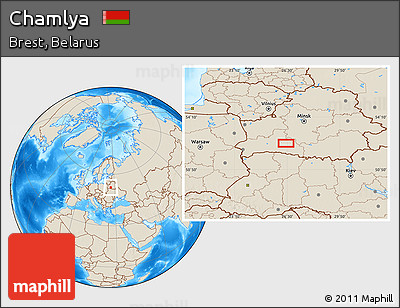 Shaded Relief Location Map of Chamlya