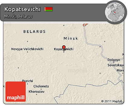 Shaded Relief 3D Map of Kopatsevichi