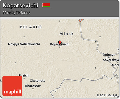 Shaded Relief 3D Map of Kopatsevichi