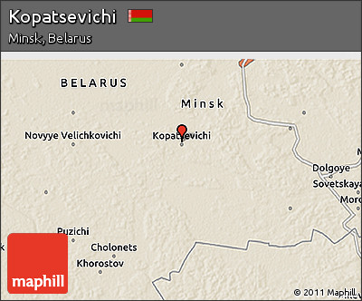 Shaded Relief 3D Map of Kopatsevichi