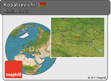 Satellite Location Map of Kopatsevichi