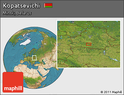 Satellite Location Map of Kopatsevichi