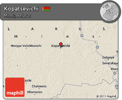 Shaded Relief Map of Kopatsevichi