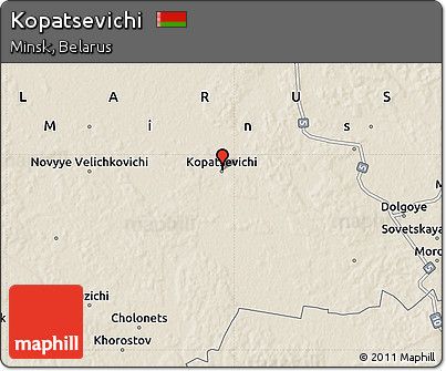 Shaded Relief Map of Kopatsevichi