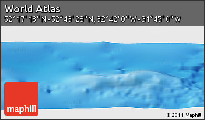 Physical Panoramic Map of the Area around 52° 30' 23" N, 32° 13' 30" W