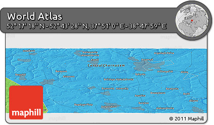 Political Panoramic Map of the Area around 52° 30' 23" N, 38° 19' 30" E