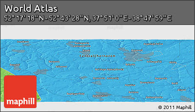Political Panoramic Map of the Area around 52° 30' 23" N, 38° 19' 30" E