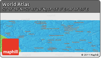 Political Panoramic Map of the Area around 52° 30' 23" N, 38° 19' 30" E