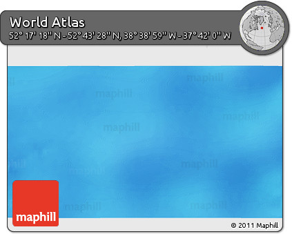 Shaded Relief 3D Map of the Area around 52° 30' 23" N, 38° 10' 29" W