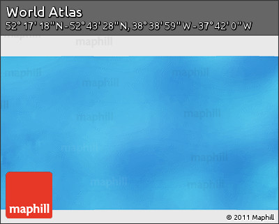 Shaded Relief 3D Map of the Area around 52° 30' 23" N, 38° 10' 29" W