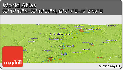 Physical Panoramic Map of the Area around 52° 30' 23" N, 42° 34' 30" E