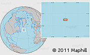 Gray Location Map of the area around 52° 30' 23" N, 42° 25' 29" W
