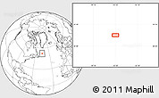 Blank Location Map of the area around 52° 30' 23" N, 45° 49' 30" W