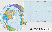 Political Location Map of the area around 52° 30' 23" N, 45° 49' 30" W