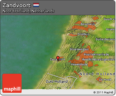 Satellite 3D Map of Zandvoort