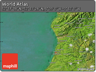 Satellite Map of the Area around 52° 30' 23" N, 4° 10' 30" W