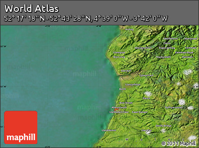 Satellite Map of the Area around 52° 30' 23" N, 4° 10' 30" W