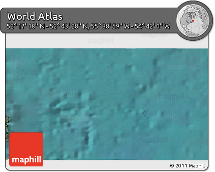 Satellite 3D Map of the Area around 52° 30' 23" N, 55° 10' 29" W