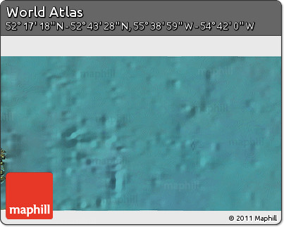 Satellite 3D Map of the Area around 52° 30' 23" N, 55° 10' 29" W
