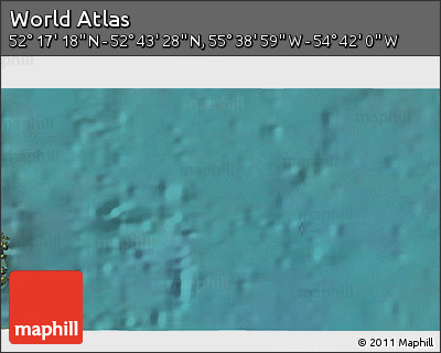 Satellite 3D Map of the Area around 52° 30' 23" N, 55° 10' 29" W