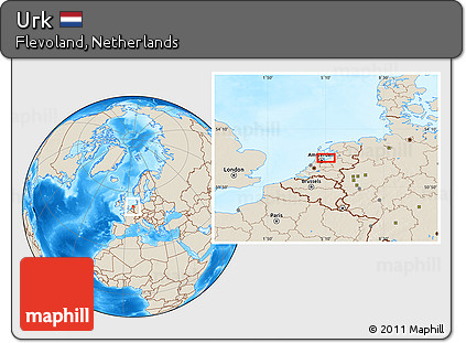 Shaded Relief Location Map of Urk